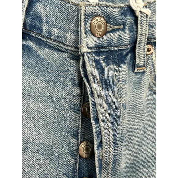 PISTOLA Charlie Jeans Womens Blue Size 26 Button Fly Straight Leg Distressed NWT - Picture 7 of 11